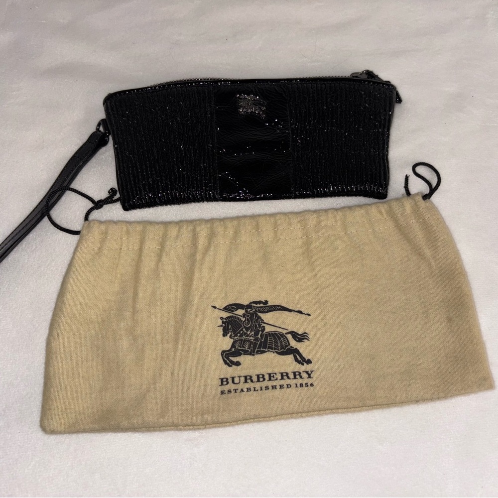 Burberry Black Patent Leather Wristlet